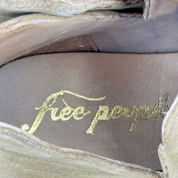 Free People Boots Women's Charm Double V Cutout Brown Suede Ankle Booties 39 8.5 - Picture 9 of 11